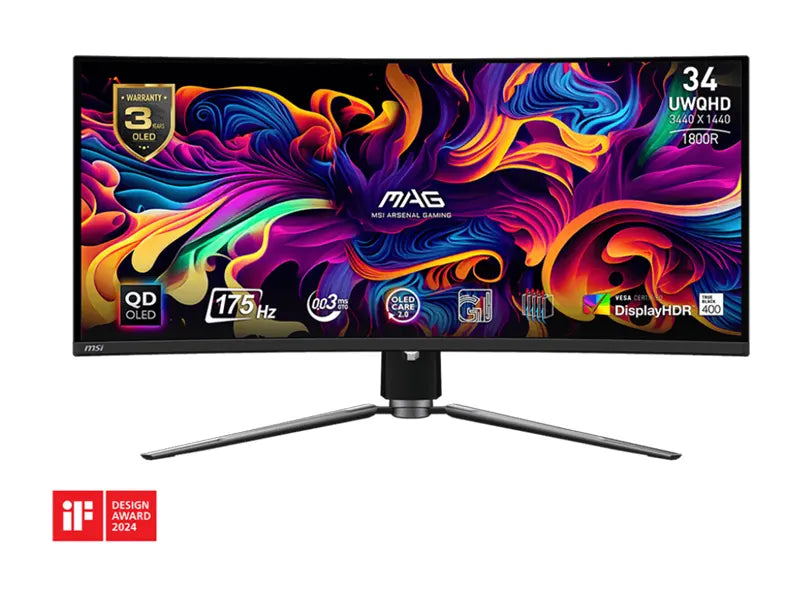 MSI MAG 341CQP QD-OLED 34" UWQHD 175Hz 0.03ms IPS OLED Monitor 3440 x 1440