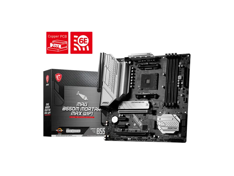 MSI MAG B550M MORTAR MAX WIFI DDR4 AMD AM4 Micro-ATX Gaming Motherboard