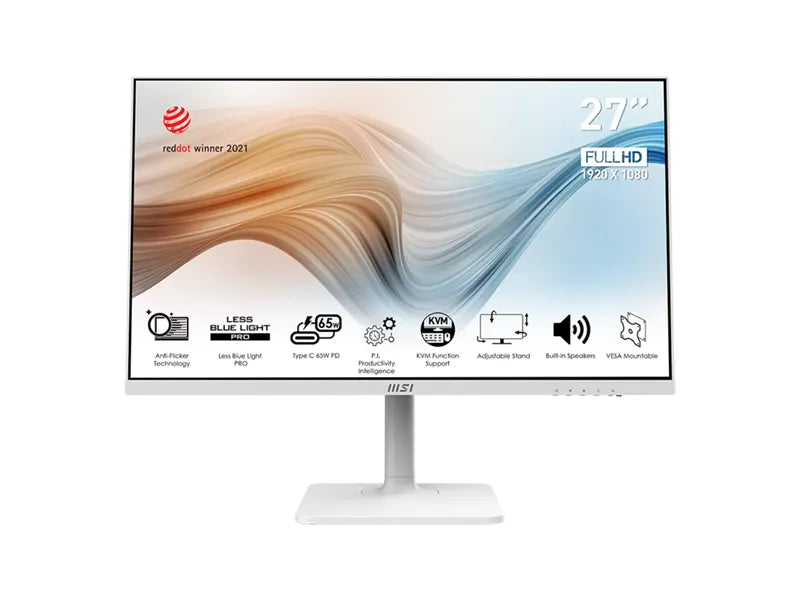MSI MODERN MD272PW 27" FHD 75Hz 5ms IPS White Monitor w/ Build-In Speaker 1920 x 1080
