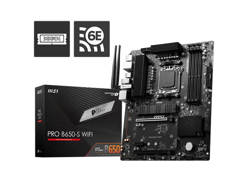 MSI PRO B650-S WIFI DDR5 AMD AM5 ATX Gaming Motherboard