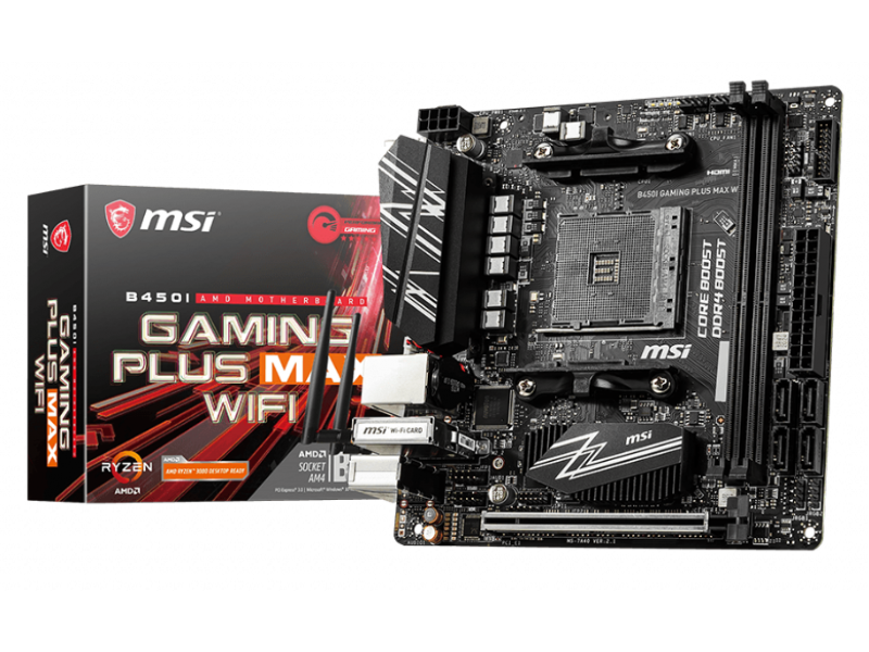 MSI B450I GAMING PLUS MAX WIFI AM4 B450 Chipset Mini ITX AMD Gaming Motherboard
