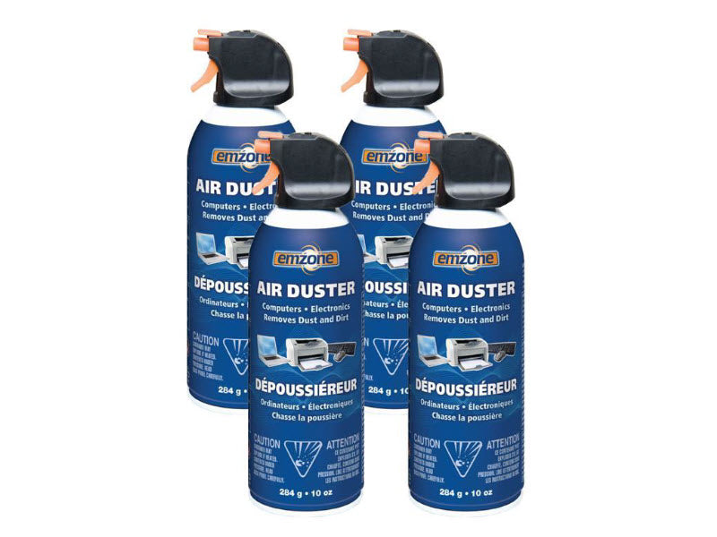 Emzone Air Duster 4-Pack - 10oz High Performance Compressed Gas For Electronics Cleaning