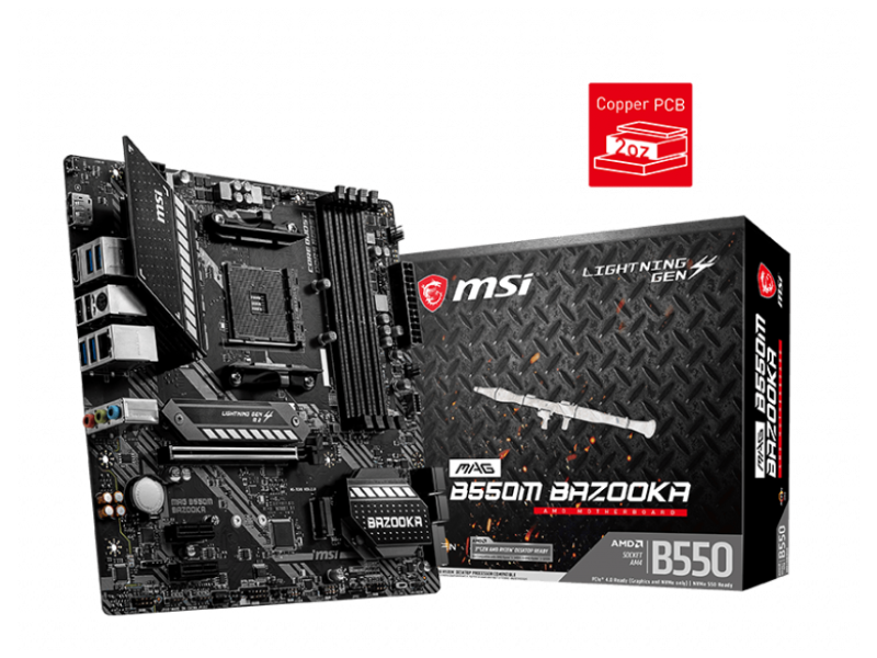 MSI MAG B550M BAZOOKA AMD AM4 Micro ATX Gaming Motherboard