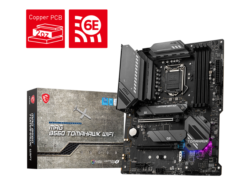 MSI MAG B560 TOMAHAWK WIFI LGA 1200 Intel Z560 ATX Gaming Motherboard