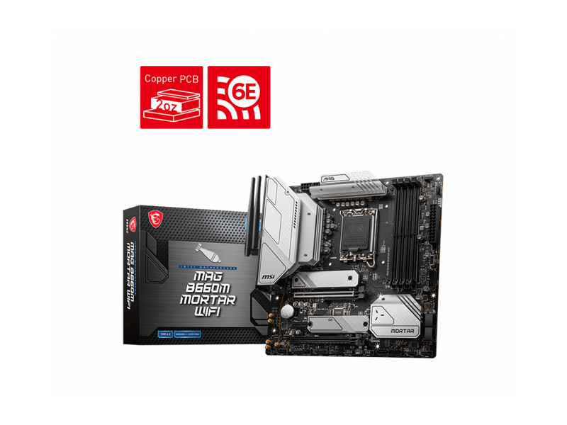 MSI MAG B660M MORTAR WIFI LGA1700 Micro ATX Intel Gaming Motherboard