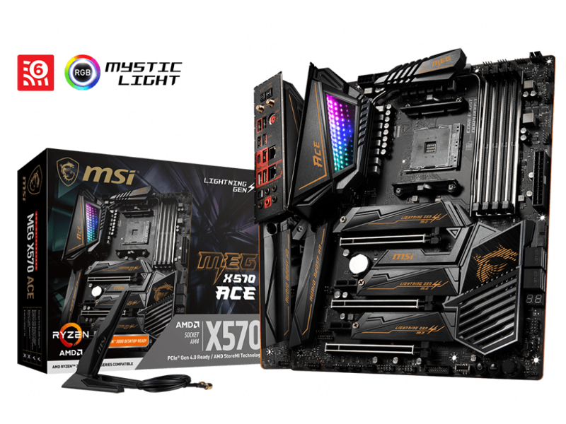 MSI MEG X570 ACE Gaming Motherboard AMD AM4 SATA 6Gb/s M.2 USB 3.2 Gen 2 Wi-Fi 6 ATX