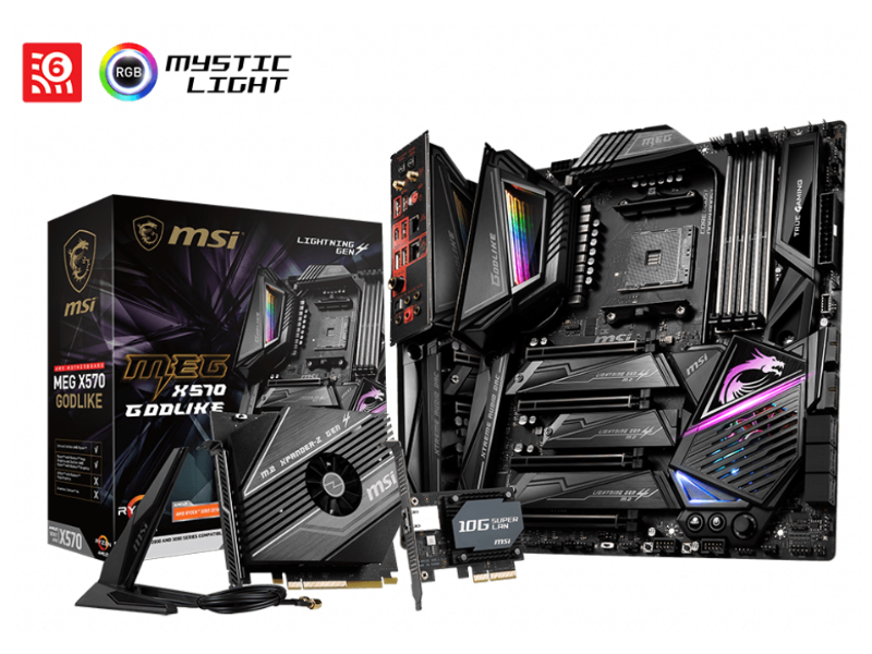 MSI MEG X570 GODLIKE Gaming Motherboard AMD AM4 SATA 6Gb/s M.2 USB 3.2 Wi-Fi 6 Extended-ATX