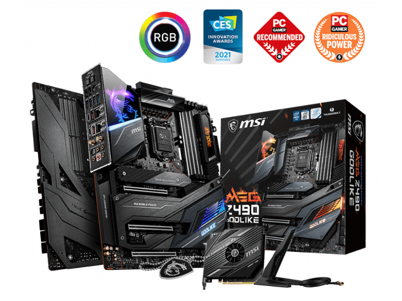 MSI MEG Z490 GODLIKE LGA 1200 Intel Z490 SATA 6Gb/s Extended ATX Intel Motherboard