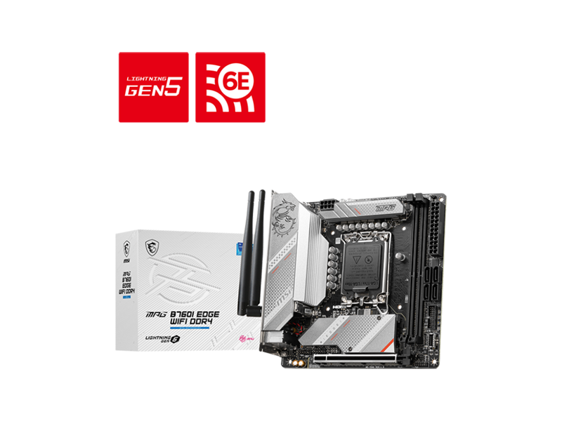 MSI MPG B760I EDGE WIFI DDR4 Intel Socket 1700 Mini-ITX Gaming Motherboard