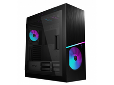 MSI MPG SEKIRA 500X Mid-Tower Aluminum and Steel Computer Case Designed for up to EATX Motherboards with USB 3.2 Gen 2 Type-C, 2x Tool-Less Tempered Glass, and Five Case Fans included.