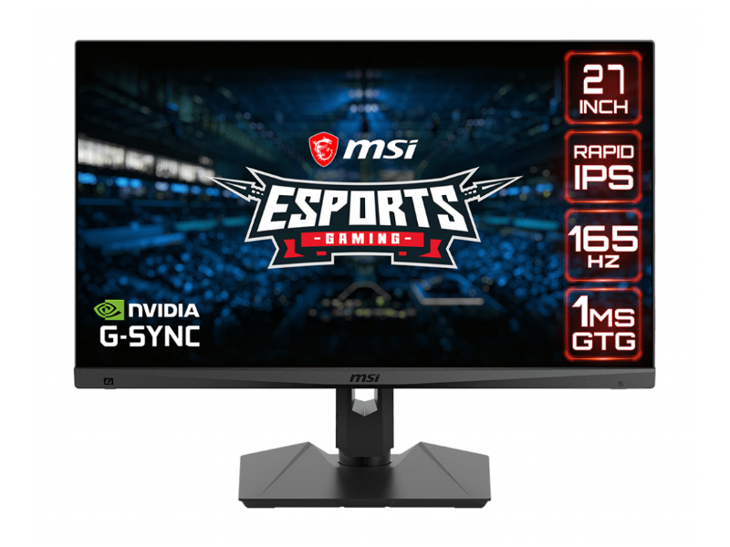 MSI Optix MAG274QRF 27" WQHD 1440P 2K 165Hz Height Adjustable IPS Gaming Monitor 2560 x 1440
