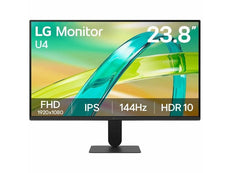 LG 23.8" FHD (1920x1080) IPS 144Hz 1ms MBR 5ms GTG HDR10 FreeSync, Reader Mode & Flicker Safe, Dynamic Action Sync, Black Stabilizer, Slim Stand Base - Black (24U411B-B)