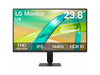 LG 23.8" FHD (1920x1080) IPS 144Hz 1ms MBR 5ms GTG HDR10 FreeSync, Reader Mode & Flicker Safe, Dynamic Action Sync, Black Stabilizer, Slim Stand Base - Black (24U411B-B)