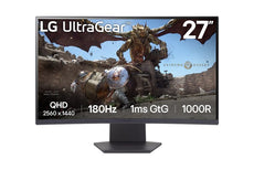 Open Box - LG UltraGear 27" QHD 2560x1440 VA Curved 180Hz 1ms (GTG) AMD FreeSync 2x HDMI 2.0 1x DisplayPort 1.4 Gaming Monitor (27GS60QN-B)