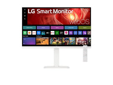 LG 27U730SA-W 27" 4K UHD IPS HDR10 Built-in Speaker USB-C PD65 WebOS Remote Control Smart White Monitor with Height Adjustable, Swivel, Pivot & Tilt Stand