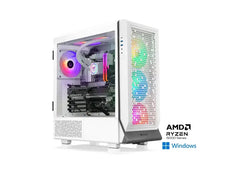 Aero T500 Silver Gaming System White Edition - AMD Ryzen 5 - Geforce RTX 3050 - 16GB DDR4 3200Mhz - 1TB Gen 4 NVME SSD - Windows 11 Home