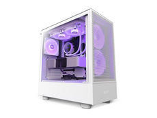 NZXT H5 Flow RGB Edition Mid Tower ATX PC Gaming Case White Color CC-H51FW-R1