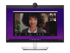 Open Box - Dell 27" Video Conferencing Monitor, IR Webcam w/ Dual Mics & Speakers, IPS LED QHD 1440p 5ms GTG, HDMI DisplayPort, KVM, Fully Adjustable, Anti-Glare (P2724DEB)