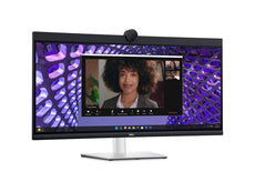 Open Box - Dell 34" Video Conferencing USB Hub Ultrawide Curved Monitor, IPS LED WQHD 1440p 5ms GTG, HDMI DP USB-C, KVM, RJ45 GbE, Fully Adjustable, Anti-Glare (P3424WEB)