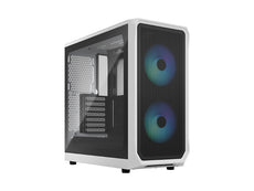 Fractal Design Focus 2 White RGB ATX Mid Tower Case - Clear Tinted TG Side Panel FD-C-FOC2A-04