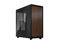 Fractal Design North ATX Mid Tower Case - Charcoal Black Color with Walnut Front and Dark Tinted TG Side Panel FD-C-NOR1C-02