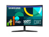 Open Box - Samsung 27" Essential S3 S36GD Curved Monitor, VA FHD 1080p 100Hz 4ms GTG LCD 1800R, AMD FreeSync, HDMI VGA, Tilt Adjustable, Anti-Glare (LS27D368GANXZA)