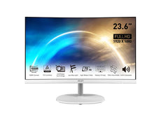 MSI PRO MP241CAW 24" FHD 75Hz 4ms IPS Curved Monitor w/ Build-In Speaker 1920 x 1080 White Color