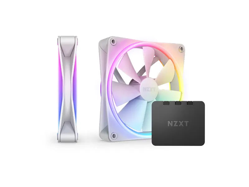 NZXT F140 Duo RGB 140MM PC Cooling Fan White 2-Pack & Controller RF-D14DF-W1