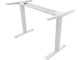 Aero Electric Height Adjustable Ergonomic Sit-Stand Desk Frame with Memory Controller, Cup Holder & Headphone Hook - White