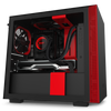 NZXT H210 Mini-ITX PC Gaming Case, USB-C Port,Tempered Glass Side Panel, Black/Red Color CA-H210B-BR