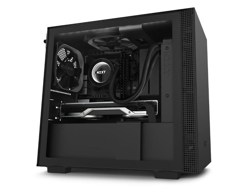 NZXT H210i Mini-ITX PC Gaming Case, USB-C Port,Tempered Glass Side Panel, Integrated RGB Lighting Black Color