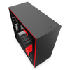 NZXT H710 ATX PC Gaming Case, USB-C Port,Tempered Glass Side Panel, Black/Red Color CA-H710B-BR