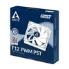 Arctic F12 PWM PST 4Pin 120mm Case Fan Black & White Color AFACO-120P0-GBA01